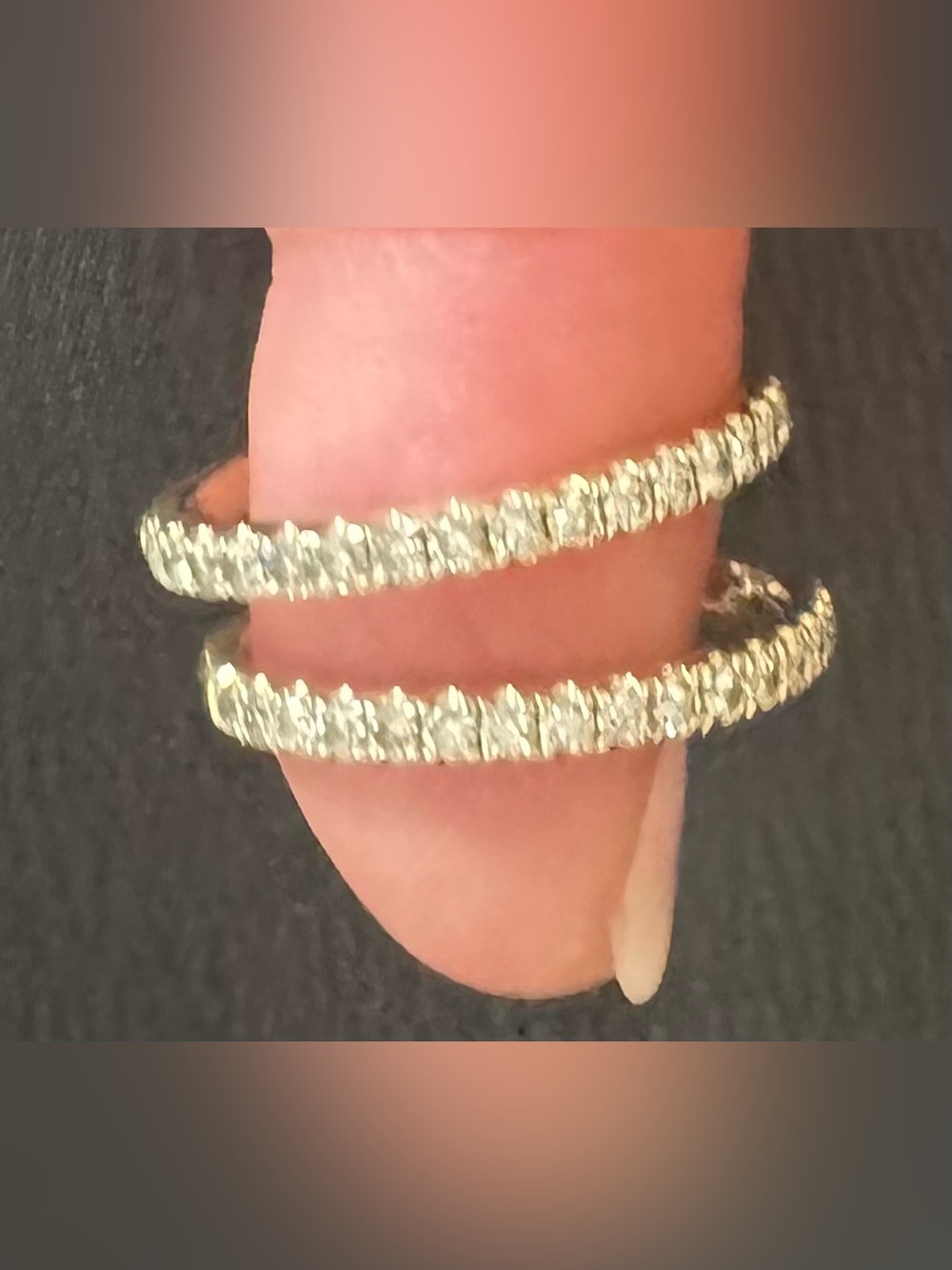 Elegant 14k Gold Pavé Genuine Diamond Bands